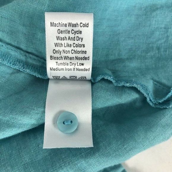 Cold Water Creek Blue Pure Linen Blouse XS - Picture 5 of 9